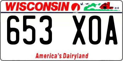 WI license plate 653XOA