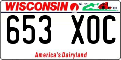 WI license plate 653XOC