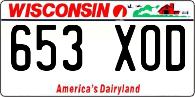 WI license plate 653XOD