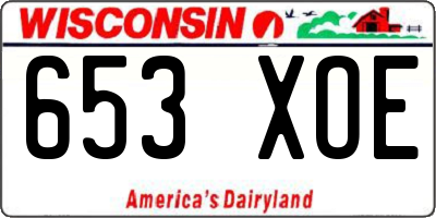 WI license plate 653XOE