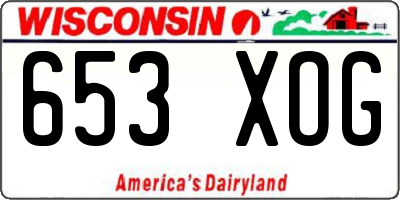 WI license plate 653XOG