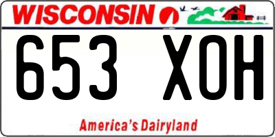 WI license plate 653XOH