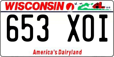 WI license plate 653XOI
