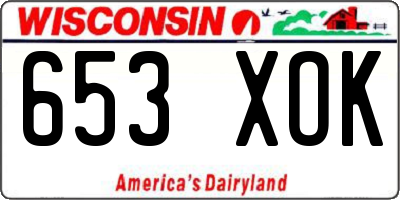 WI license plate 653XOK