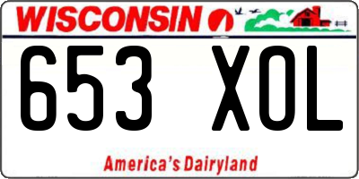 WI license plate 653XOL