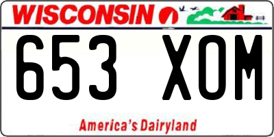 WI license plate 653XOM