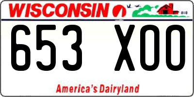 WI license plate 653XOO