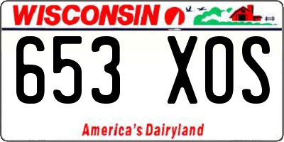 WI license plate 653XOS