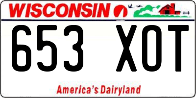 WI license plate 653XOT