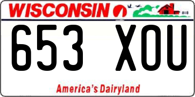WI license plate 653XOU