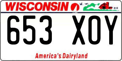 WI license plate 653XOY