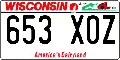 WI license plate 653XOZ