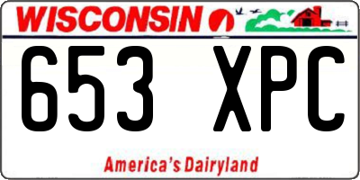 WI license plate 653XPC