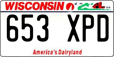 WI license plate 653XPD