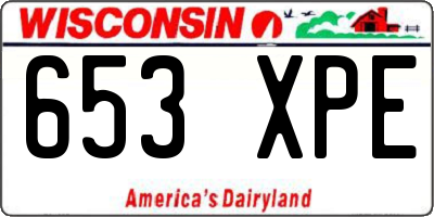 WI license plate 653XPE