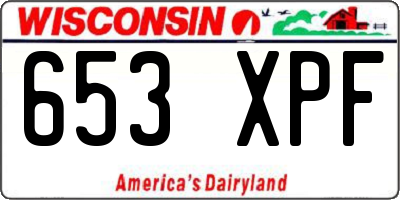 WI license plate 653XPF