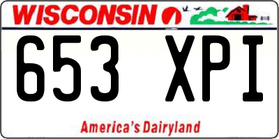 WI license plate 653XPI