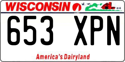 WI license plate 653XPN