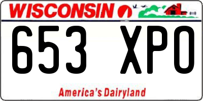 WI license plate 653XPO