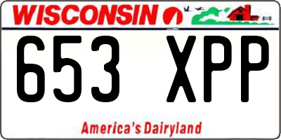 WI license plate 653XPP
