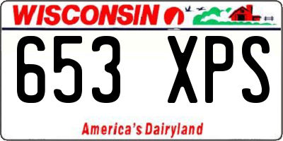 WI license plate 653XPS