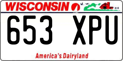 WI license plate 653XPU