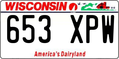 WI license plate 653XPW