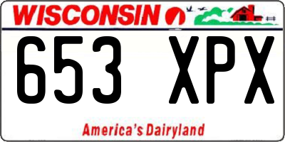 WI license plate 653XPX
