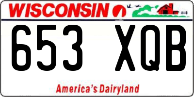 WI license plate 653XQB