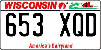 WI license plate 653XQD