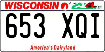 WI license plate 653XQI