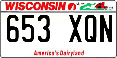 WI license plate 653XQN