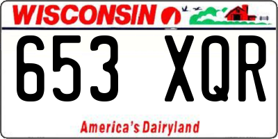 WI license plate 653XQR