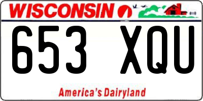 WI license plate 653XQU