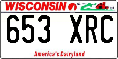 WI license plate 653XRC