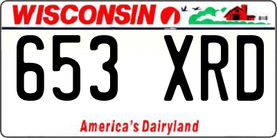WI license plate 653XRD