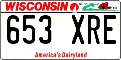 WI license plate 653XRE