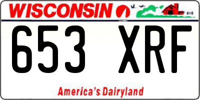 WI license plate 653XRF