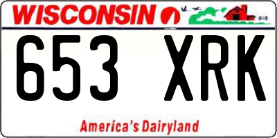 WI license plate 653XRK