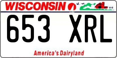 WI license plate 653XRL