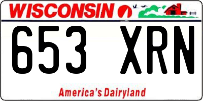 WI license plate 653XRN