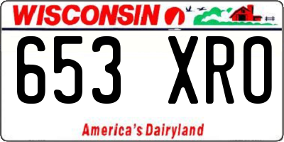 WI license plate 653XRO