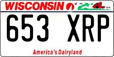 WI license plate 653XRP