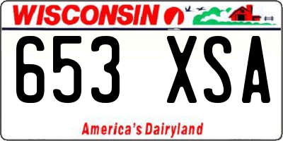 WI license plate 653XSA