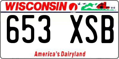 WI license plate 653XSB