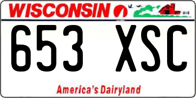 WI license plate 653XSC