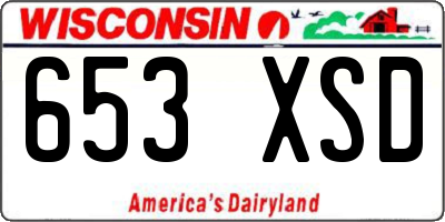 WI license plate 653XSD