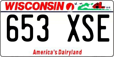 WI license plate 653XSE