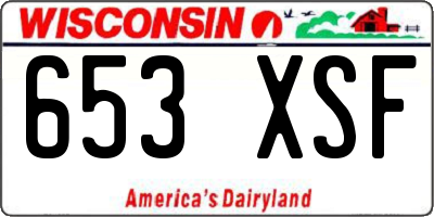 WI license plate 653XSF