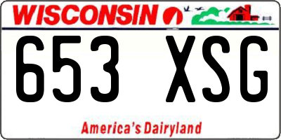 WI license plate 653XSG